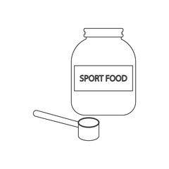 Sport food outline fitness equipment illustration
