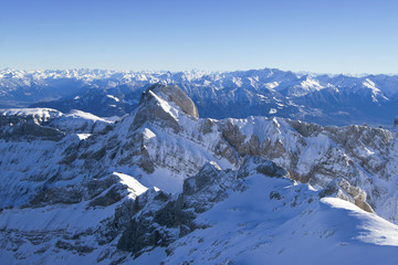 View from Säntis over the Swiss Alps