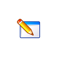 pencil and browser vector icon. flat design