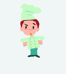 Chef with an expression of unpleasant surprise.