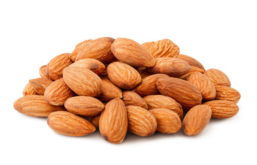 almond isolated on white background, clipping path, full depth of field