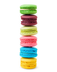 macaroons isolated on white background, clipping path, full depth of field