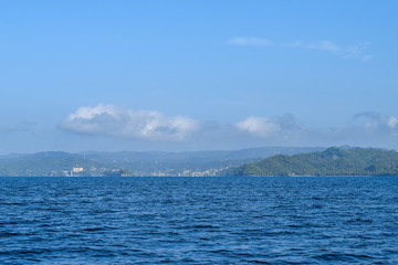 view over the ocean in the direction of Samana, dominican republic