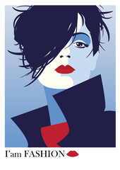 Fashion woman in style pop art. Vector illustration