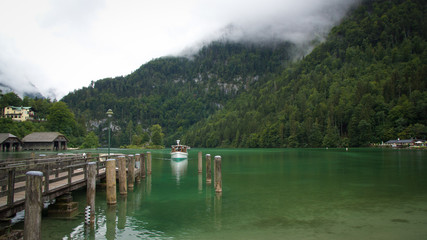 Fototapeta premium Germany Alps Ship entering the harbor