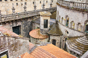 Apse of the Cathedral of Santiago de Compostela, view from the top of the roof.