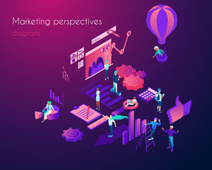 Analysis of marketing perspectives infographic with diagrams