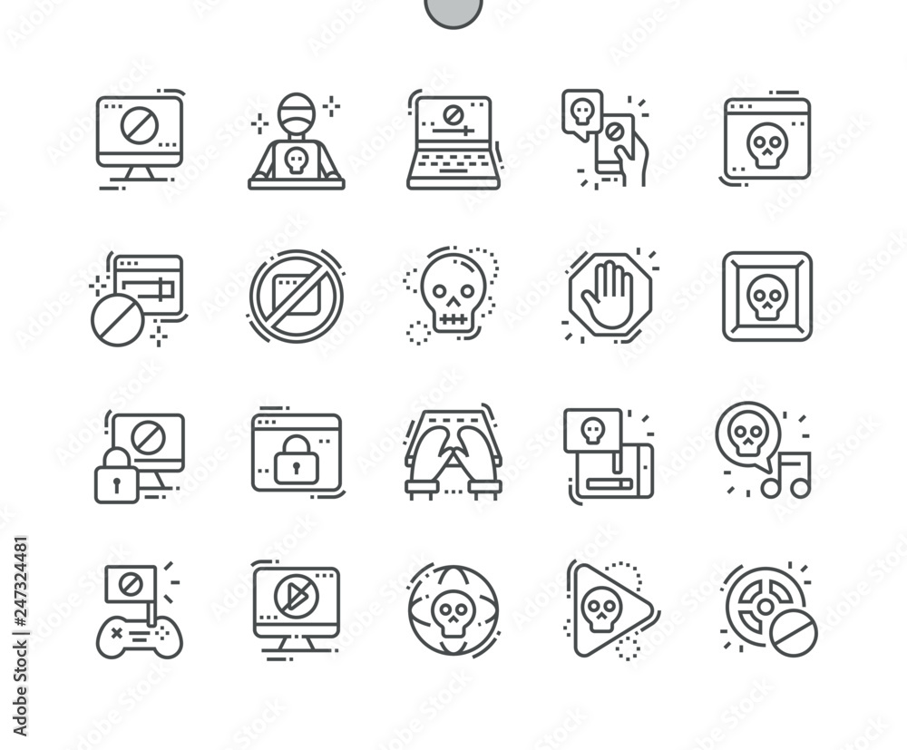 Aufkleber pirate sites well-crafted pixel perfect vector thin line icons 30 2x grid for web graphics and apps.