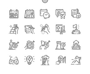Goal Setting Well-crafted Pixel Perfect Vector Thin Line Icons 30 2x Grid for Web Graphics and Apps. Simple Minimal Pictogram