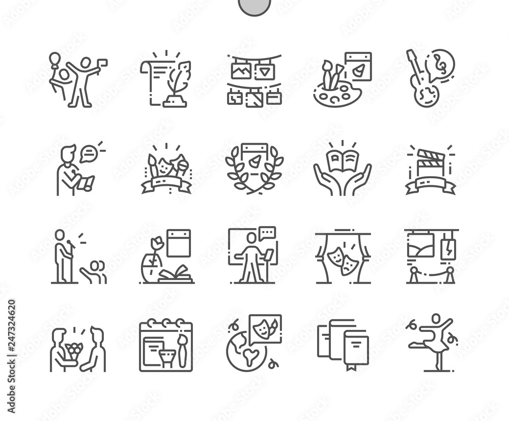 Poster world day of culture well-crafted pixel perfect vector thin line icons 30 2x grid for web graphics a