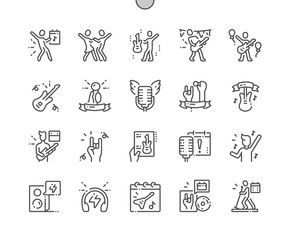 World Rock-n-roll Day Well-crafted Pixel Perfect Vector Thin Line Icons 30 2x Grid for Web Graphics and Apps. Simple Minimal Pictogram