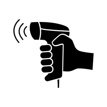 recommend clip art: Wireless barcode scanning glyph icon