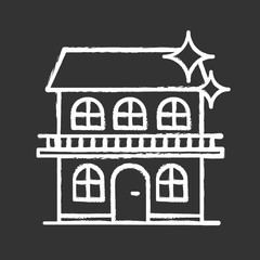 House cleaning service chalk icon