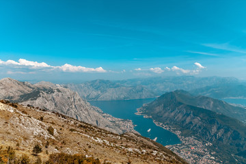 Fototapeta na wymiar Bay of Kotor from the heights.