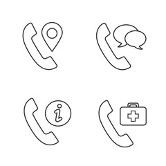 Phone services linear icons set