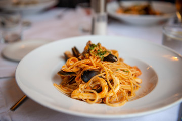 spaghetti with seafood