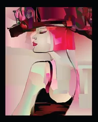 Poster Mannequin vrouw met een hoed © Isaxar