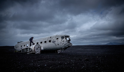 Abgestürztes Flugzeug in Iceland