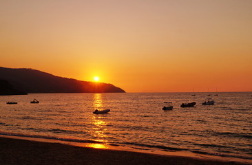 Sunset in the Bay of Procchio, Elba island, Tuscany, Italy