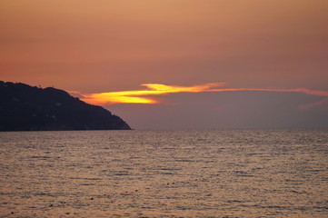Sunset in the Bay of Procchio, Elba island, Tuscany, Italy