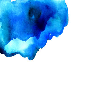 Blue tones color splesh watercolour illustration