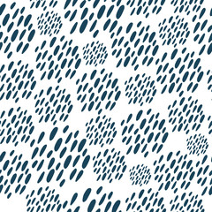 Doodle sketch circles vector seamless pattern.
