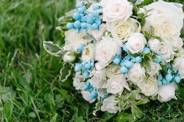 Bouquet of flowers. The bride's bouquet. Bridal bouquet. Floristics.