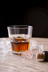 Whiskey glass on a bar counter