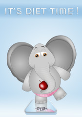 an illustration of elephant who has to lose weight