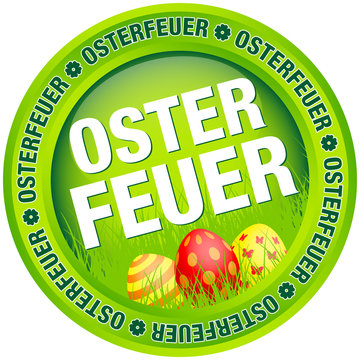 Button "Osterfeuer" Ostereier grün/rot
