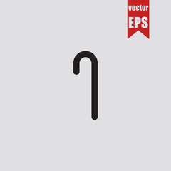Wooden walking stick icon.Vector illustration.	