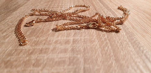Gold chain. Gold jewelry. Gold.