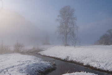 Obraz na płótnie Canvas Winterlandschaft bei Feldkirch in Vorarlberg