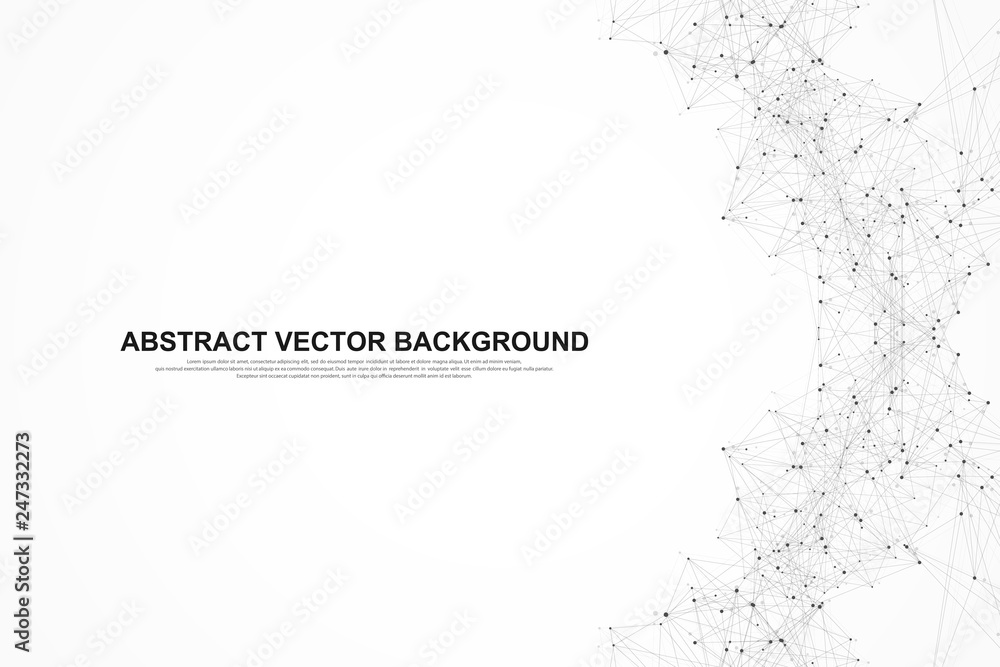 Leinwandbilder Networking connection concept abstract technology. Global network connections with points and lines. Big data visualization. Futuristic infographic. Vector illustration