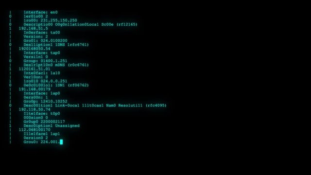 encrypted fast long scrolling programming security hacking code data flow stream on blue display new quality numbers letters coding techno joyful video 4k stock footage