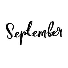 September month name. Handwritten calligraphic word.