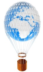 Hot Air Balloon of Earth. 3d render