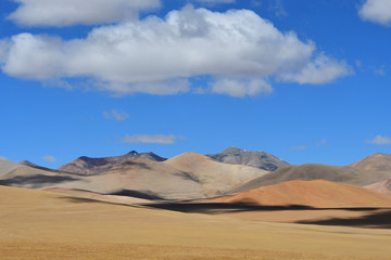 Fototapeta na wymiar China, Tibetan plateau. landscapes along the road from the Ringtor to Yakra in summer
