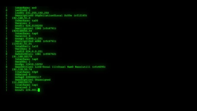 encrypted fast long scrolling programming security hacking code data flow stream on green display new quality numbers letters coding techno joyful video 4k stock footage