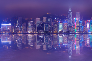 Fototapeta na wymiar Panorama of central Hong Kong