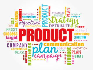 Fototapeta premium PRODUCT word cloud collage, business concept background