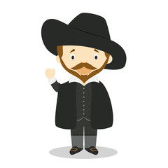 Rubens cartoon character. Vector Illustration. Kids History Collection.