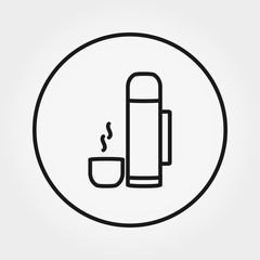 Thermos bottle. Icon. Vector. Editable Thin line.