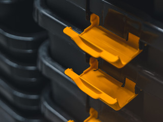 plastic containers in the hardware store