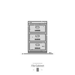 File cabinet - Line color icon