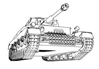 sketch of old military equipment tank vector