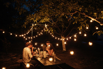 Romantic dinner with friends