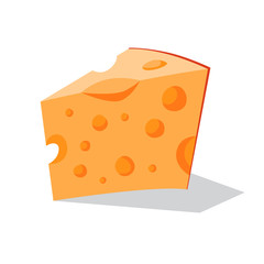 Piece of a yellow cheese. Dairy product