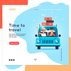 Landing page. Website Template. Time to travel, vacation,
