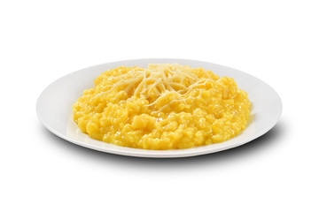 Risotto plate isolate on white background